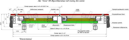 Люк-дверь под плитку Техно Противопожарный 2 створки 1800*1150 Люк-дверь под плитку Техно Противопожарный 2 створки 1800*1150