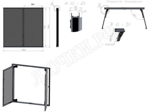 Люк под плитку Нажимной Секрет-Лайт 200*550 Люк под плитку Нажимной Секрет-Лайт 200*550