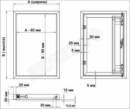 Люк под плитку Атлант 450*650 Люк под плитку Атлант 450*650