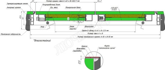 Люк-дверь под покраску Техно Противопожарный 2 створки 1800*1400 Люк-дверь под покраску Техно Противопожарный 2 створки 1800*1400