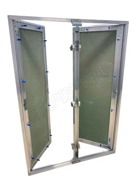 Люк под покраску Хаммер Гиппократ для установки в стену, 2 створки, съёмная перегородка 1050*300 Люк под покраску Хаммер Гиппократ для установки в стену, 2 створки, съёмная перегородка 1050*300