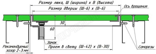 Люк под покраску Короб-бюджет 30 мм 500*700 Люк под покраску Короб-бюджет 30 мм 500*700