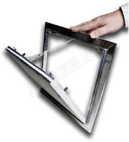 Люк под покраску Ультра для установки в стену, 2 створки, съёмная перегородка Люк под покраску Ультра для установки в стену, 2 створки, съёмная перегородка